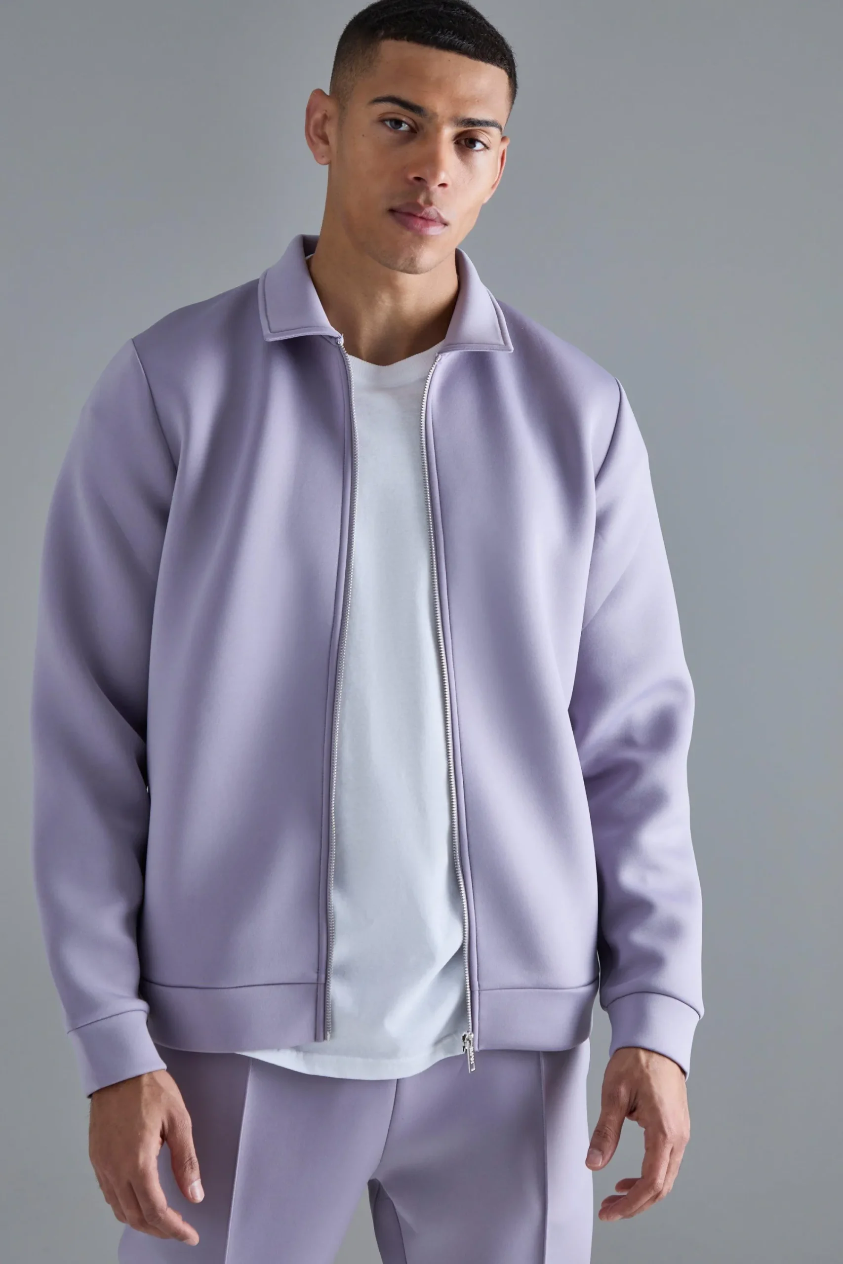 boohooMAN Bonded Scuba Harrington Jacket | UK| Coats & Jackets