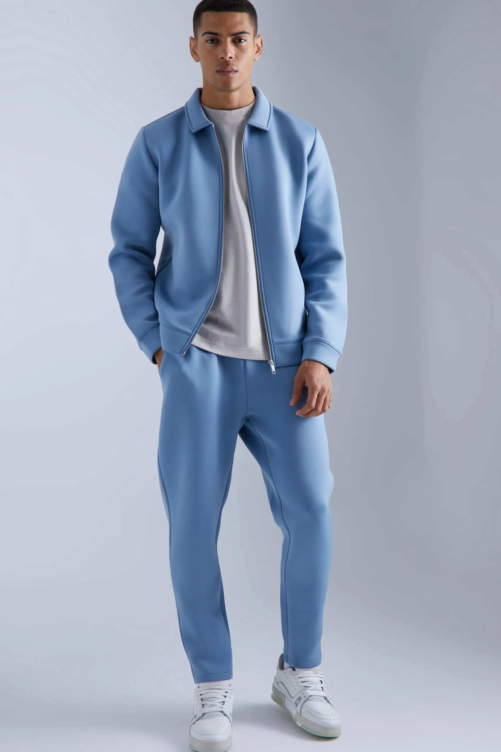 boohooMAN Bonded Scuba Harrington Set | UK| Tracksuits