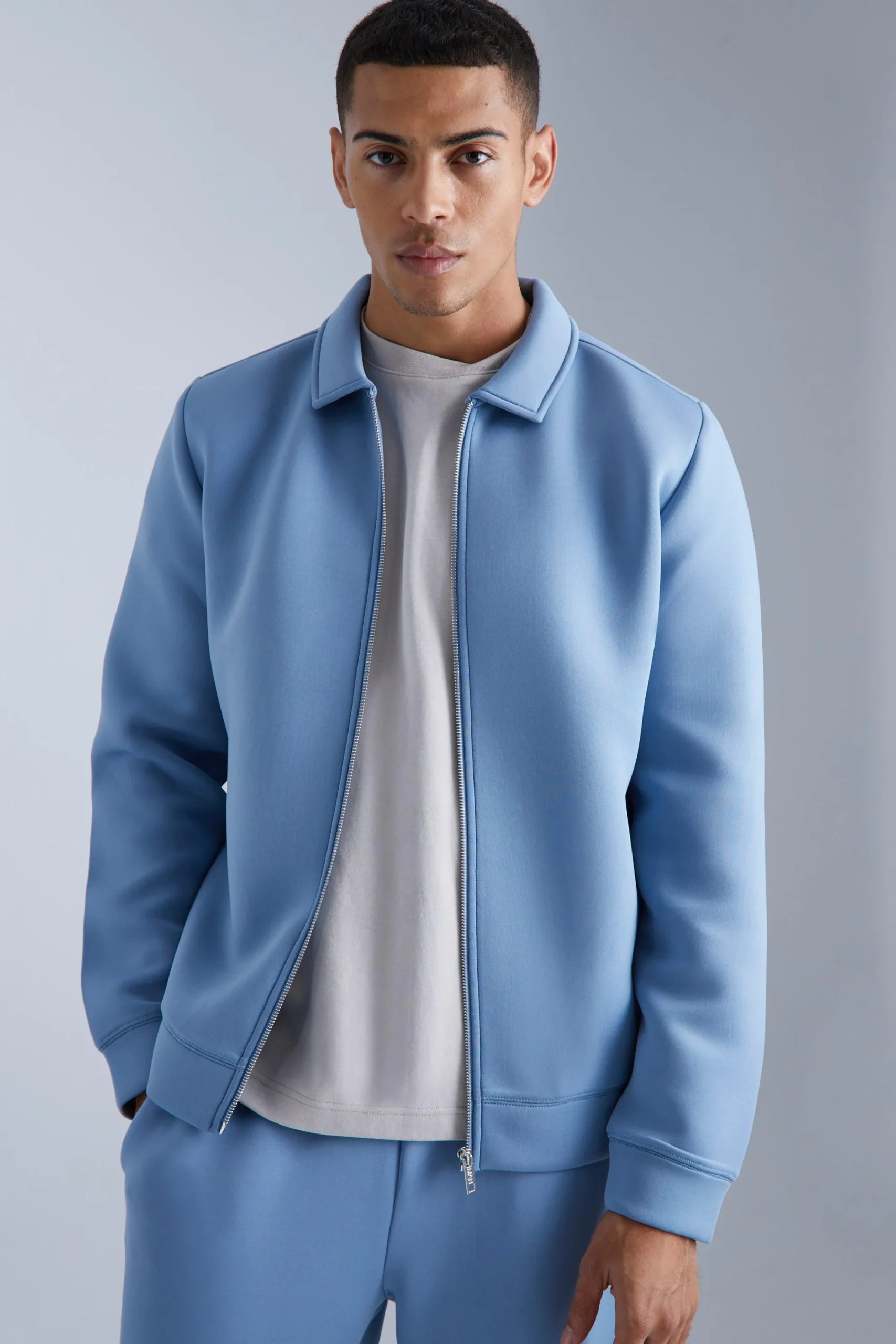 boohooMAN Bonded Scuba Harrington Set | UK| Tracksuits