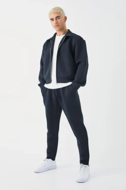 boohooMAN Bonded Scuba Harrington Set | UK| Tracksuits