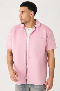 boohooMAN Bonded Scuba Oversized Shirt | UK| Shirts