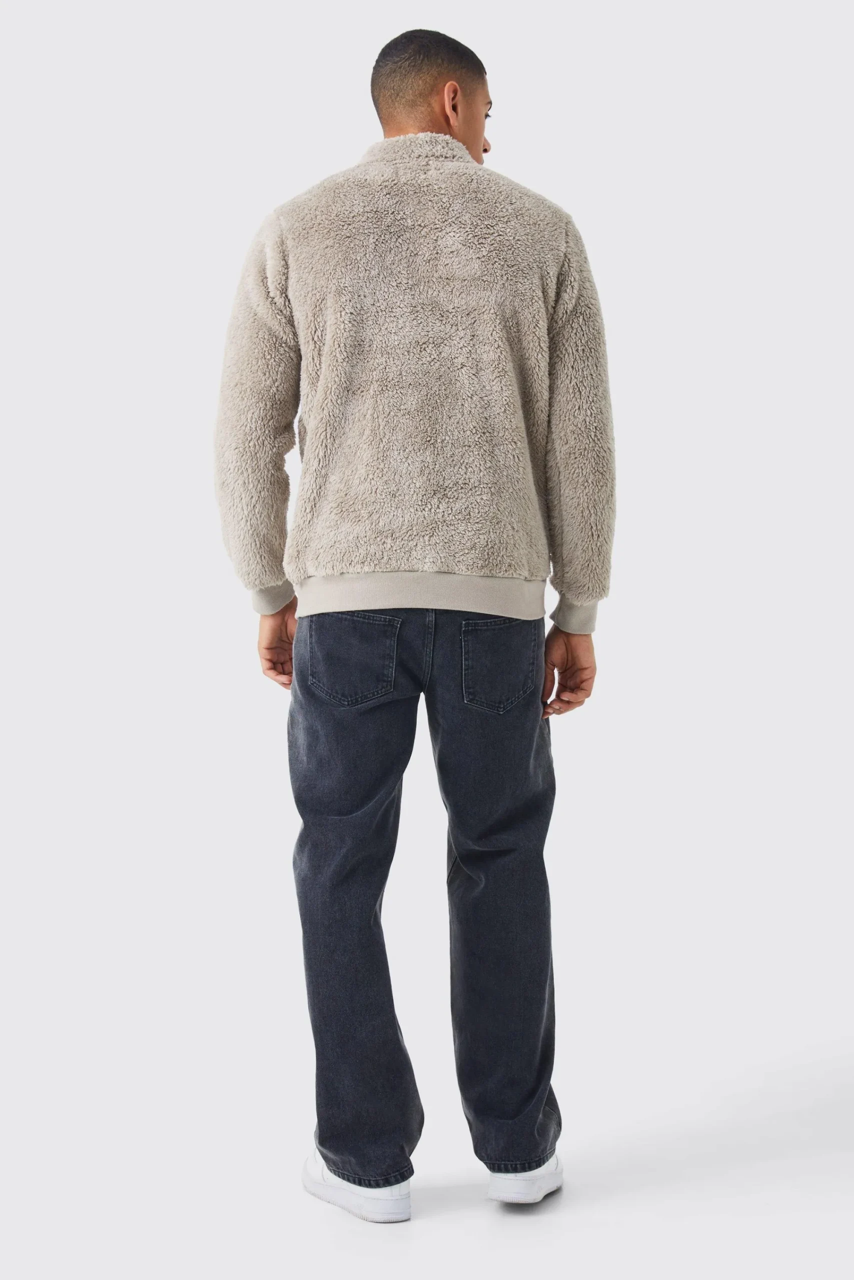 boohooMAN Borg Funnel Neck Man Embroidery Sweatshirt | UK| Hoodies & Sweatshirts