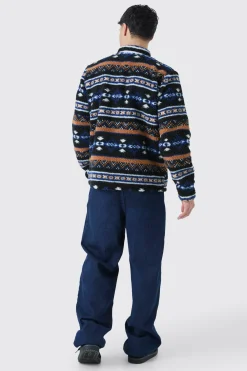 boohooMAN Borg Patch Pocket Aztec Overshirt | UK| Shirts