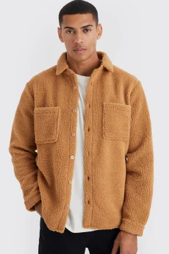 boohooMAN Borg Patch Pocket Utility Overshirt | UK| Shirts