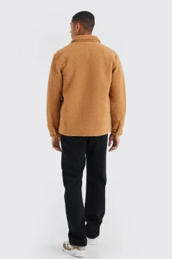 boohooMAN Borg Patch Pocket Utility Overshirt | UK| Shirts