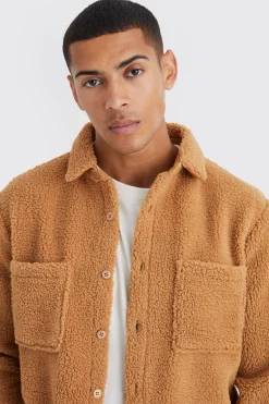 boohooMAN Borg Patch Pocket Utility Overshirt | UK| Shirts