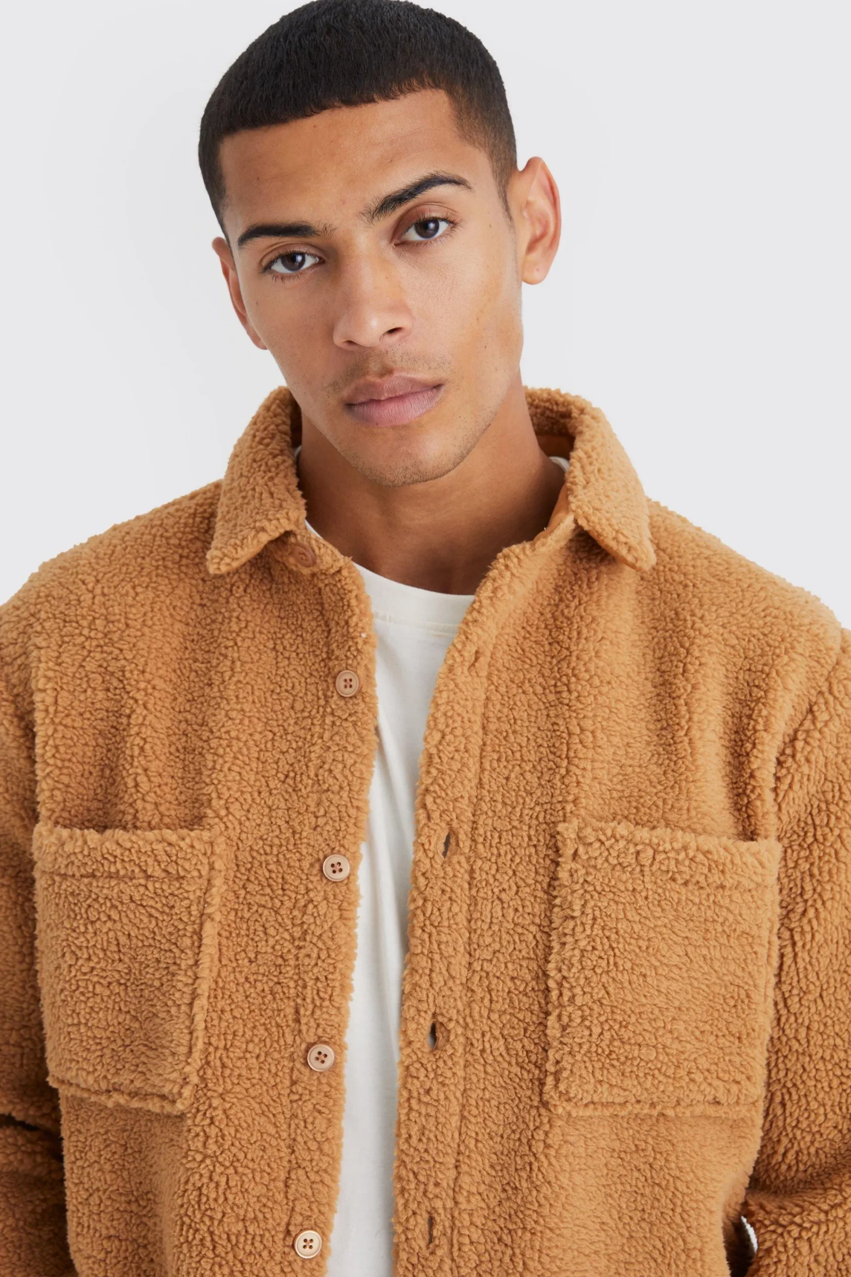 boohooMAN Borg Patch Pocket Utility Overshirt | UK| Shirts