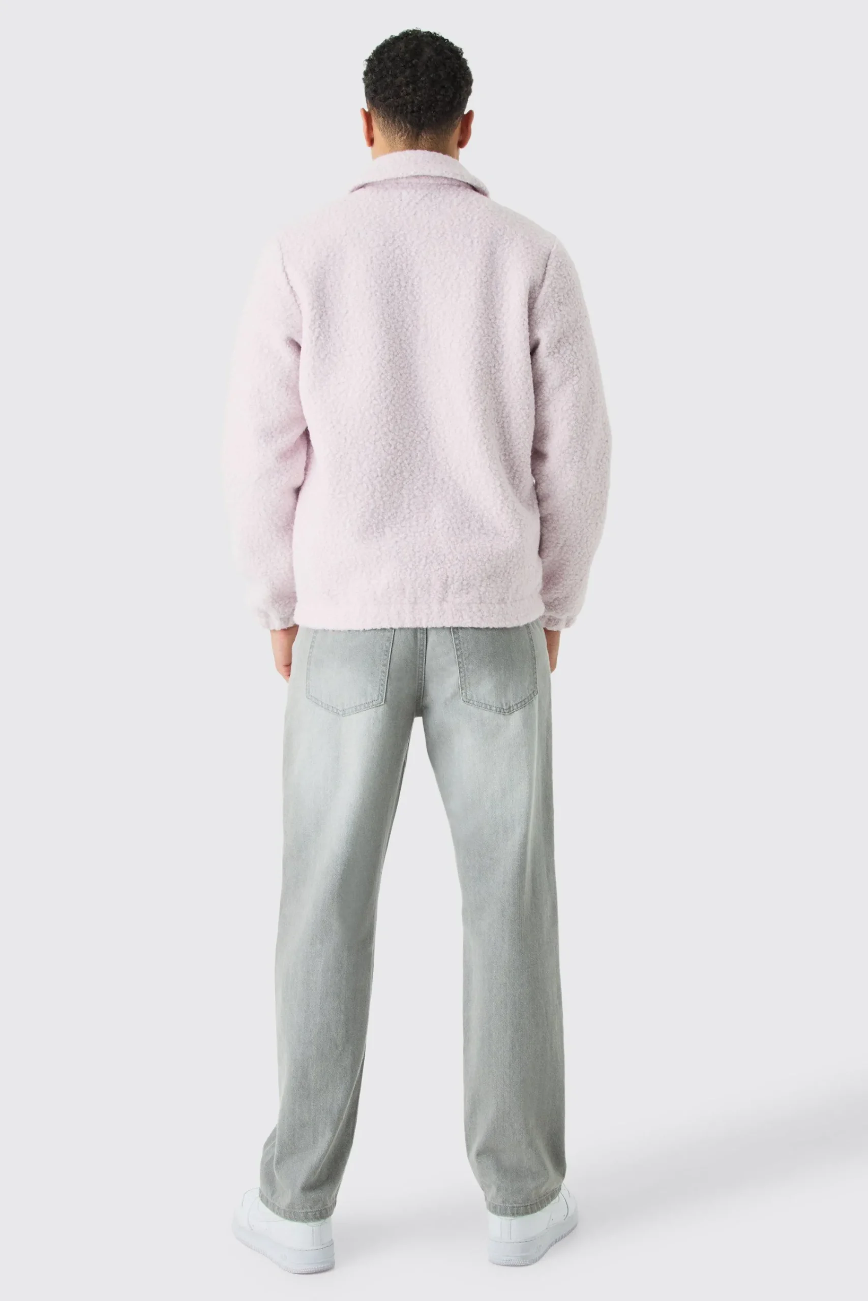 boohooMAN Boucle Borg Harrington Jacket | UK| Coats & Jackets