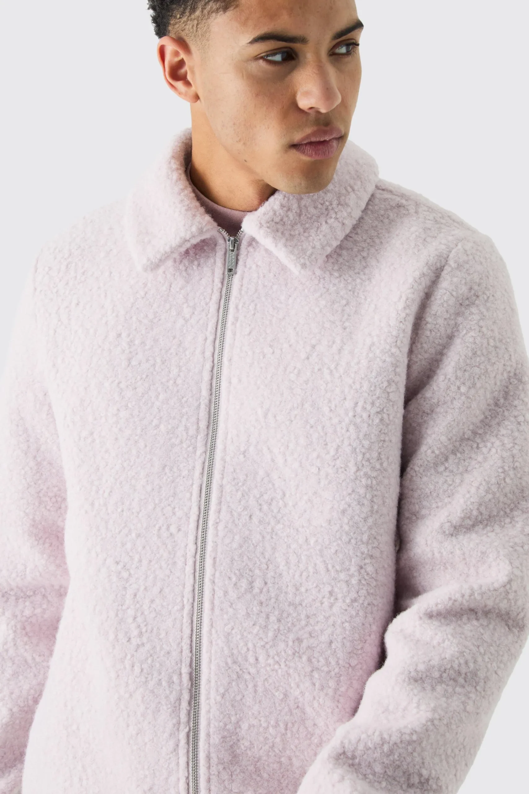 boohooMAN Boucle Borg Harrington Jacket | UK| Coats & Jackets