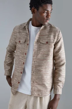 boohooMAN Boucle Heavyweight Patch Pocket Overshirt | UK| Shirts