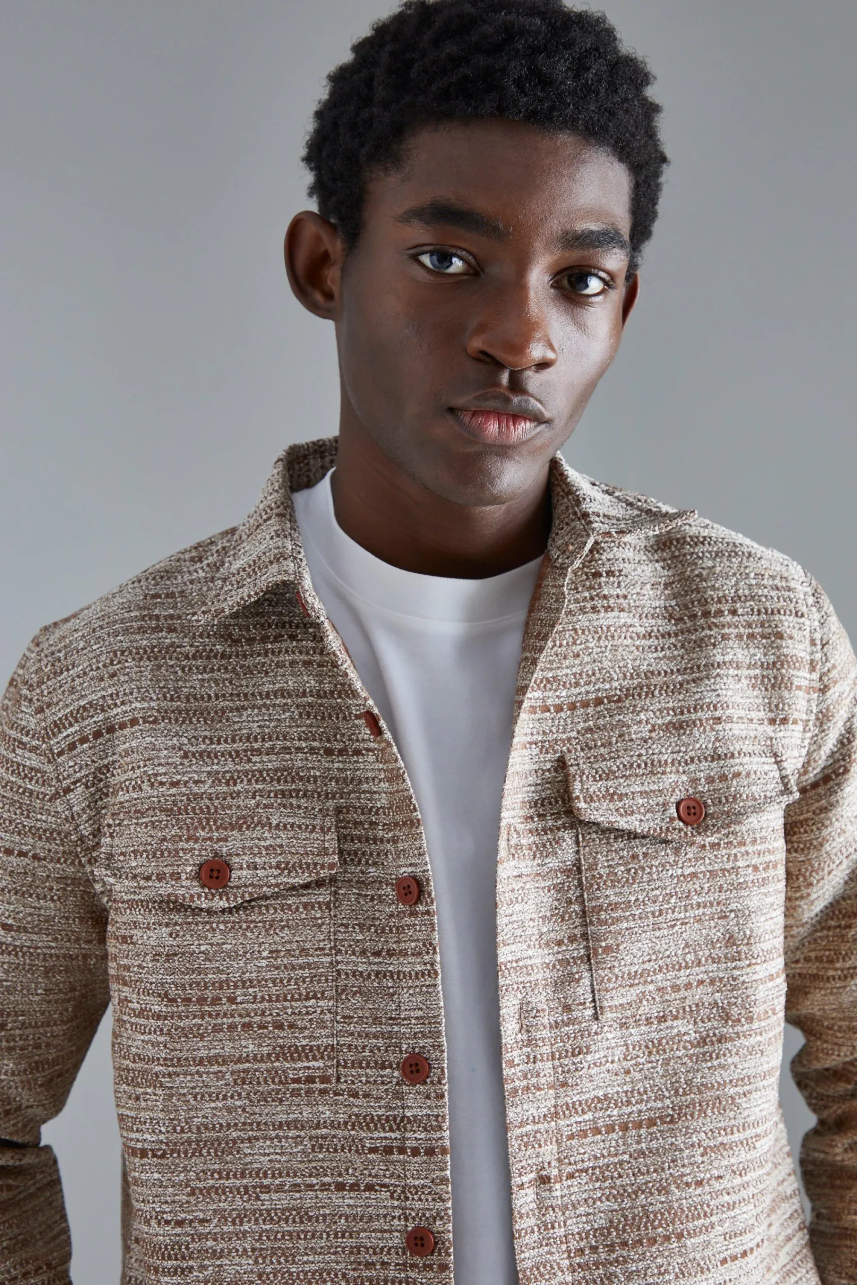 boohooMAN Boucle Heavyweight Patch Pocket Overshirt | UK| Shirts