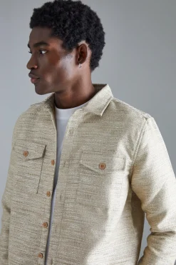 boohooMAN Boucle Heavyweight Patch Pocket Overshirt | UK| Shirts
