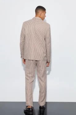 boohooMAN Boucle Houndstooth Oversized Blazer | UK| Suits & Tailoring