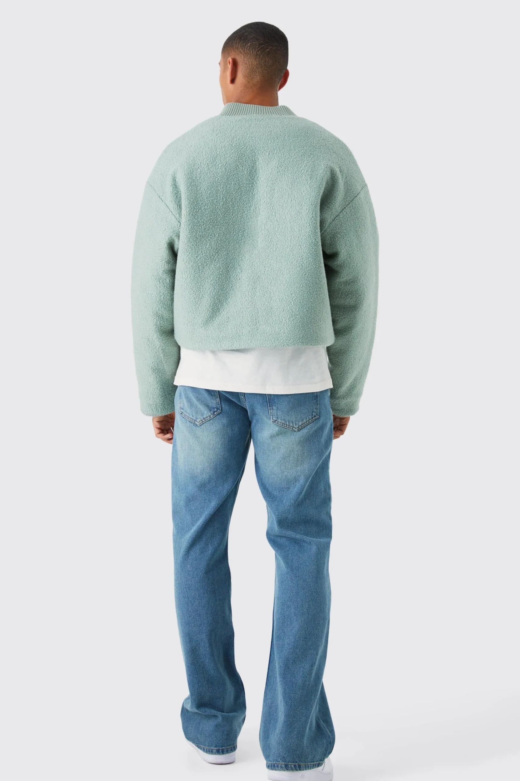 boohooMAN Boucle Textured Padded Bomber | UK| Coats & Jackets