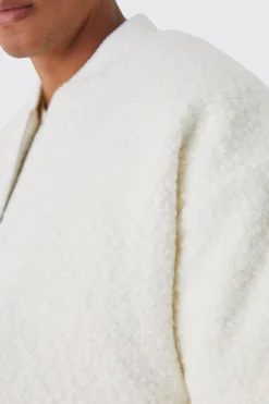 boohooMAN Boucle Textured Padded Bomber | UK| Coats & Jackets