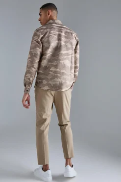 boohooMAN Boucle Tonal Camo Patch Pocket Overshirt | UK| Shirts