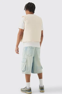 boohooMAN Boxy Abstract Quilted Gilet In | UK| Coats & Jackets