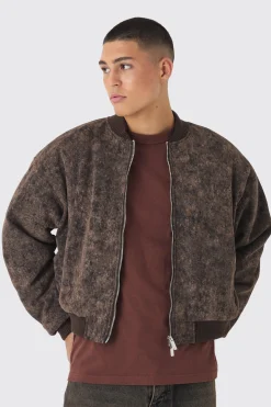 boohooMAN Boxy Acid Wash Bomber | UK| Coats & Jackets