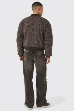 boohooMAN Boxy Acid Wash Bomber | UK| Coats & Jackets