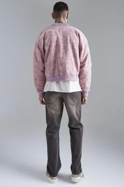 boohooMAN Boxy Acid Wash Bomber | UK| Coats & Jackets