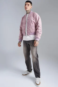 boohooMAN Boxy Acid Wash Bomber | UK| Coats & Jackets