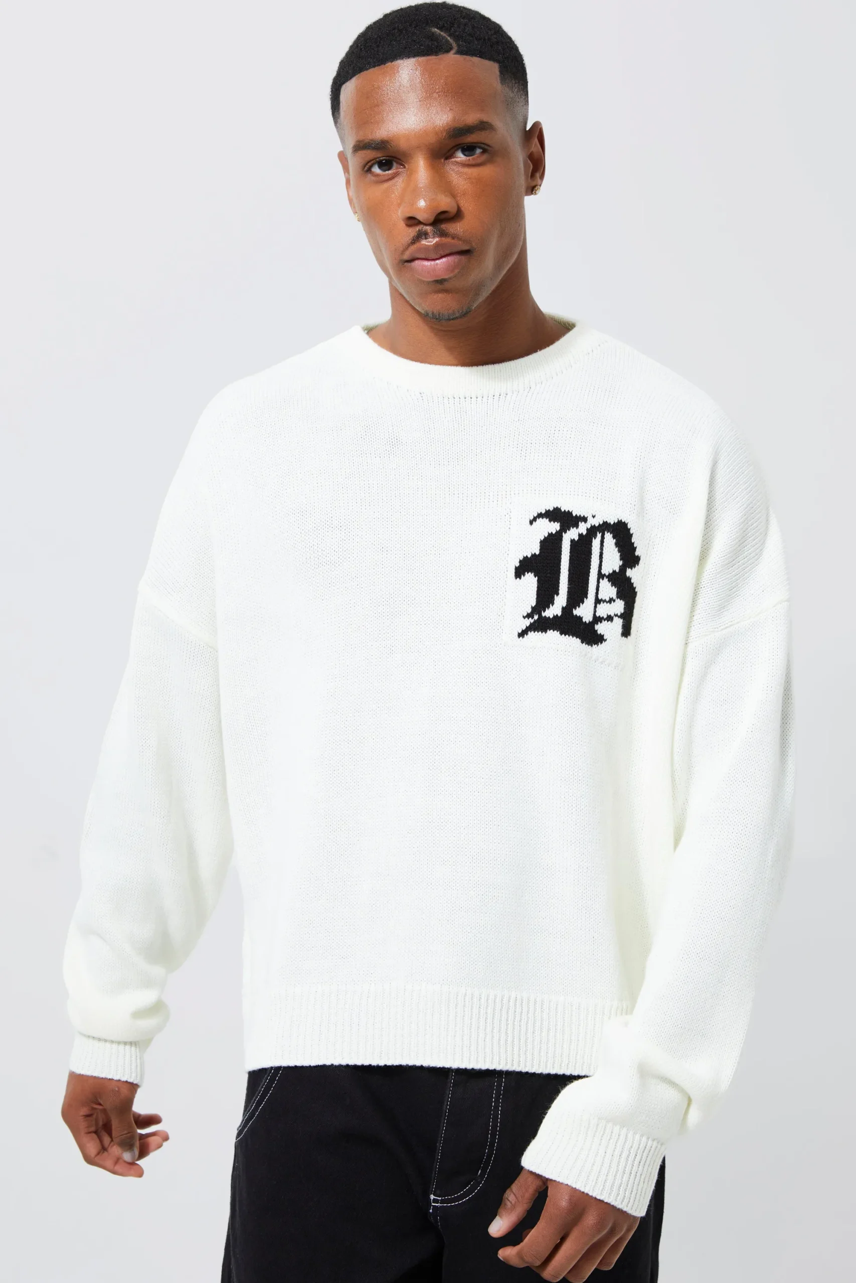 boohooMAN Boxy B Knitted Jumper | UK| Knitwear
