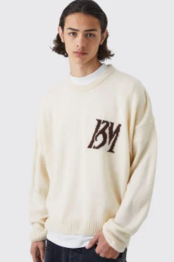 boohooMAN Boxy Bm Brushed Knitted Jumper | UK| Knitwear