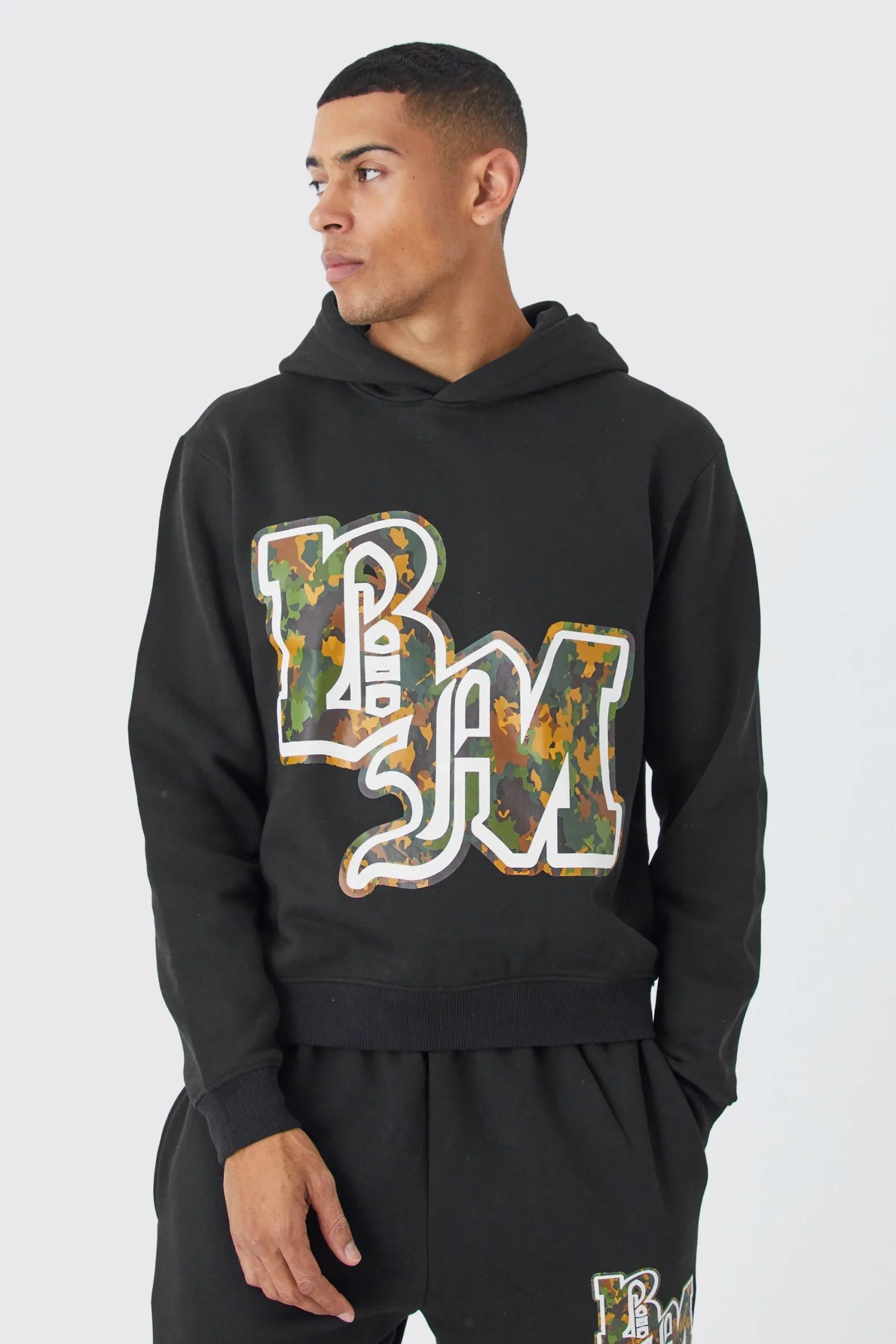 boohooMAN Boxy Bm Camo Print Hoodie | UK| Hoodies & Sweatshirts