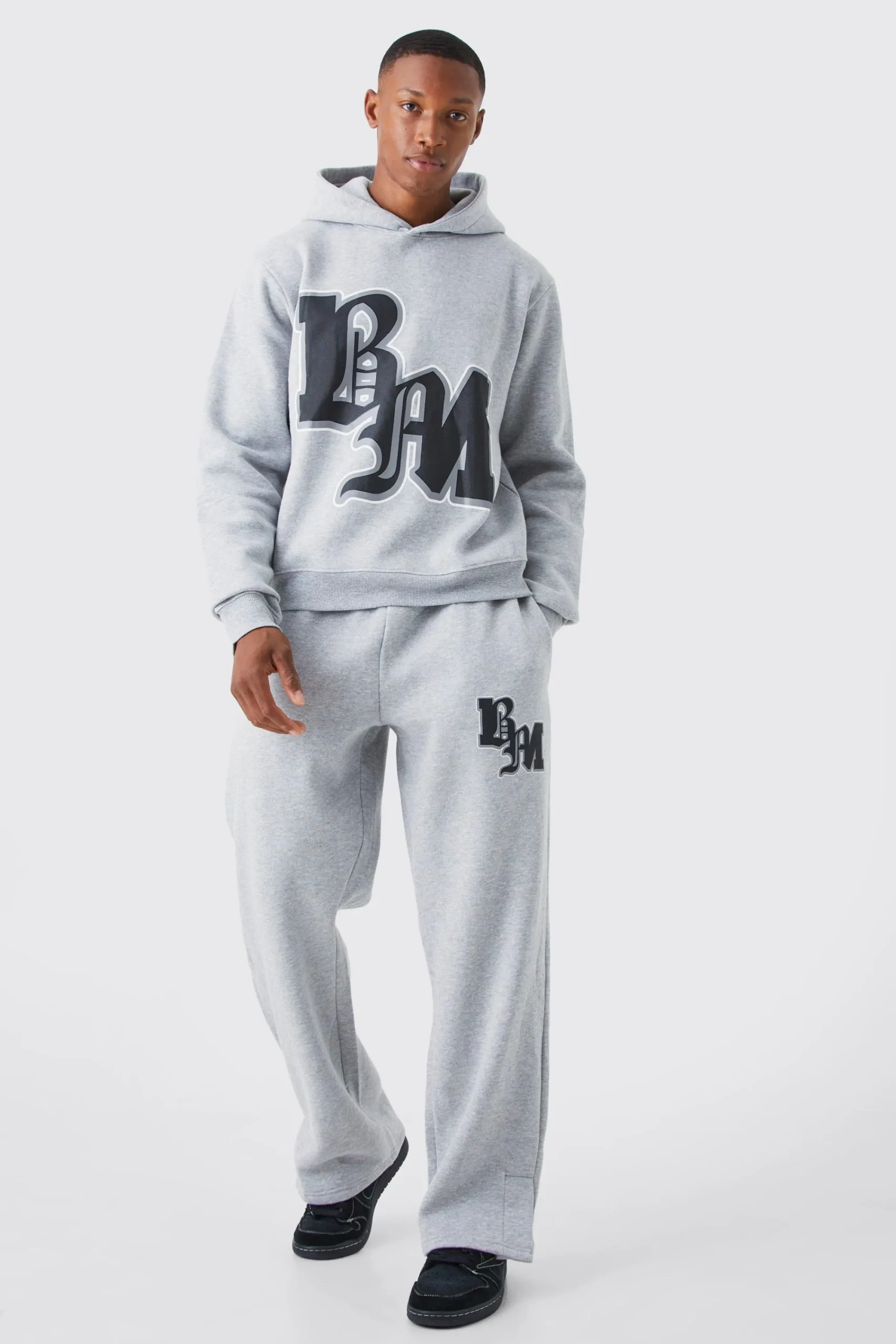 boohooMAN Boxy Bm Print Tracksuit | UK| Tracksuits