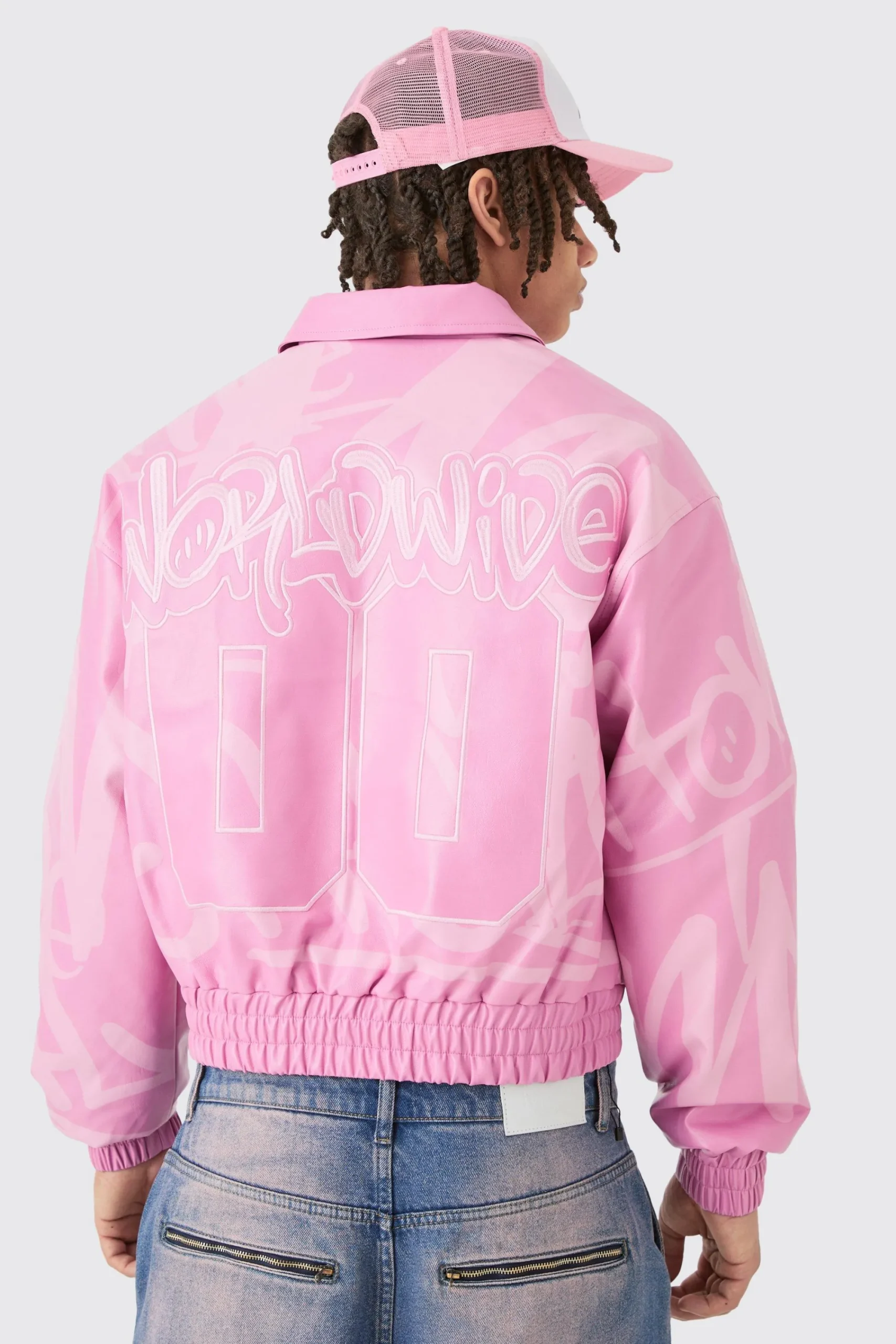 boohooMAN Boxy Bm Printed Collared Bomber Jacket In | UK| Coats & Jackets