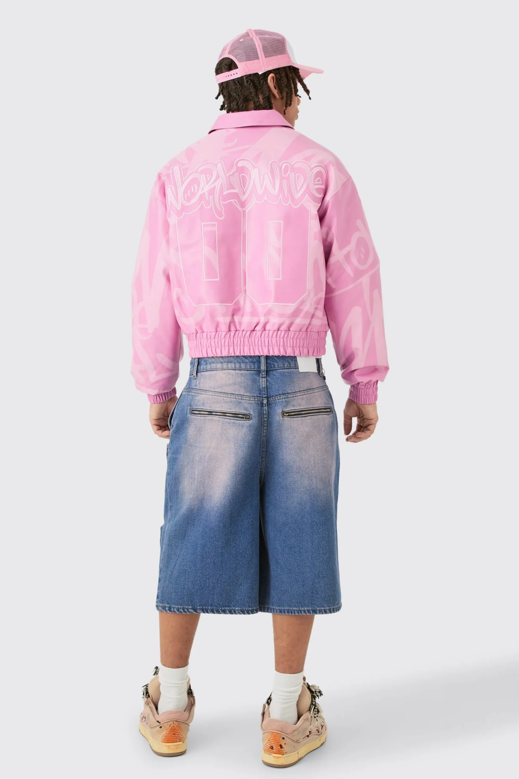 boohooMAN Boxy Bm Printed Collared Bomber Jacket In | UK| Coats & Jackets