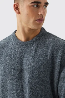 boohooMAN Boxy Boucle Knit Extended Neck Jumper | UK| Knitwear