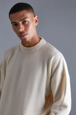 boohooMAN Boxy Brushed Extended Neck Knitted Jumper | UK| Knitwear