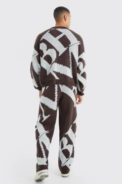 boohooMAN Boxy Brushed Jacquard Knitted Jumper | UK| Knitwear