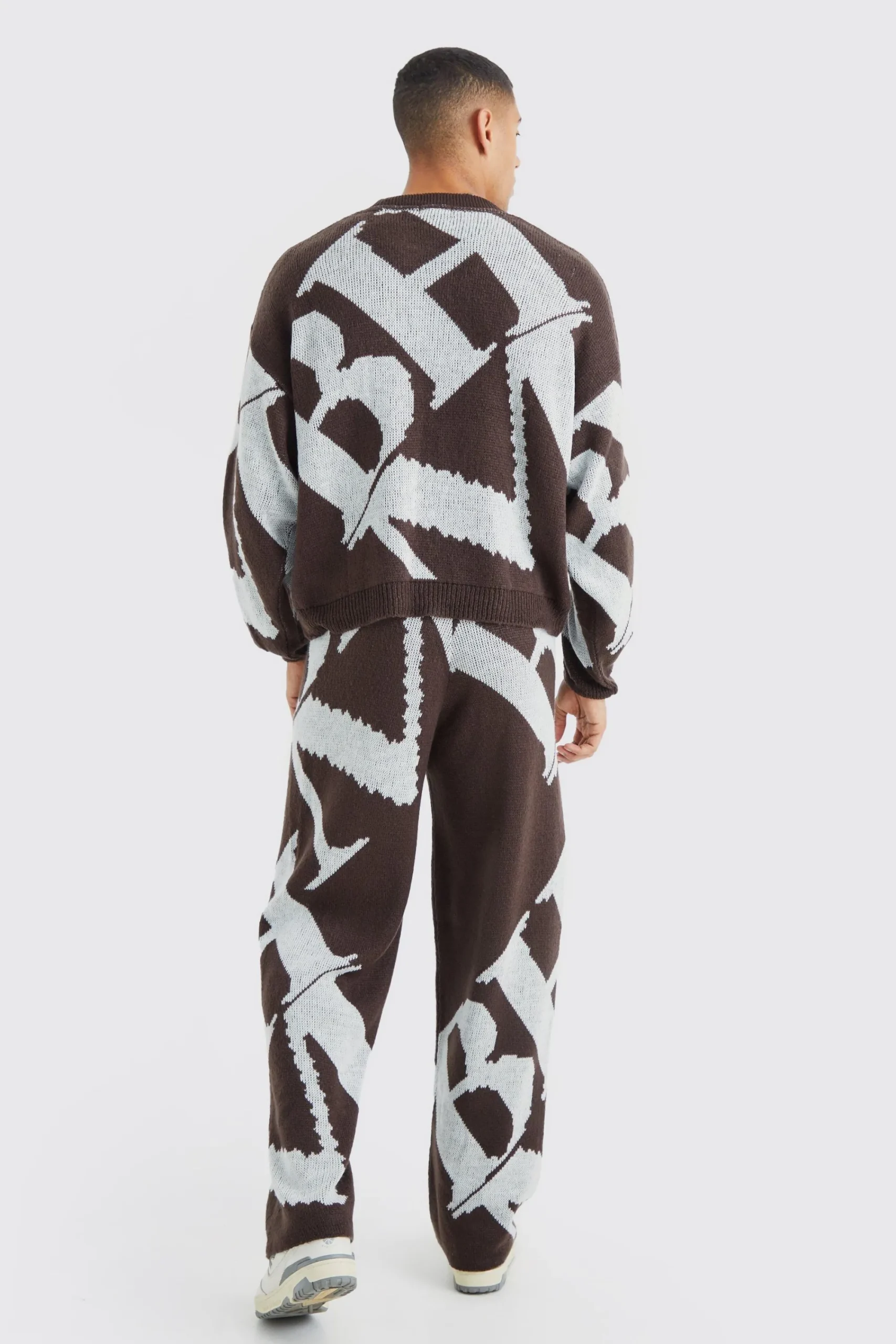 boohooMAN Boxy Brushed Jacquard Knitted Jumper | UK| Knitwear