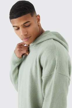 boohooMAN Boxy Brushed Knitted Hoodie | UK| Knitwear