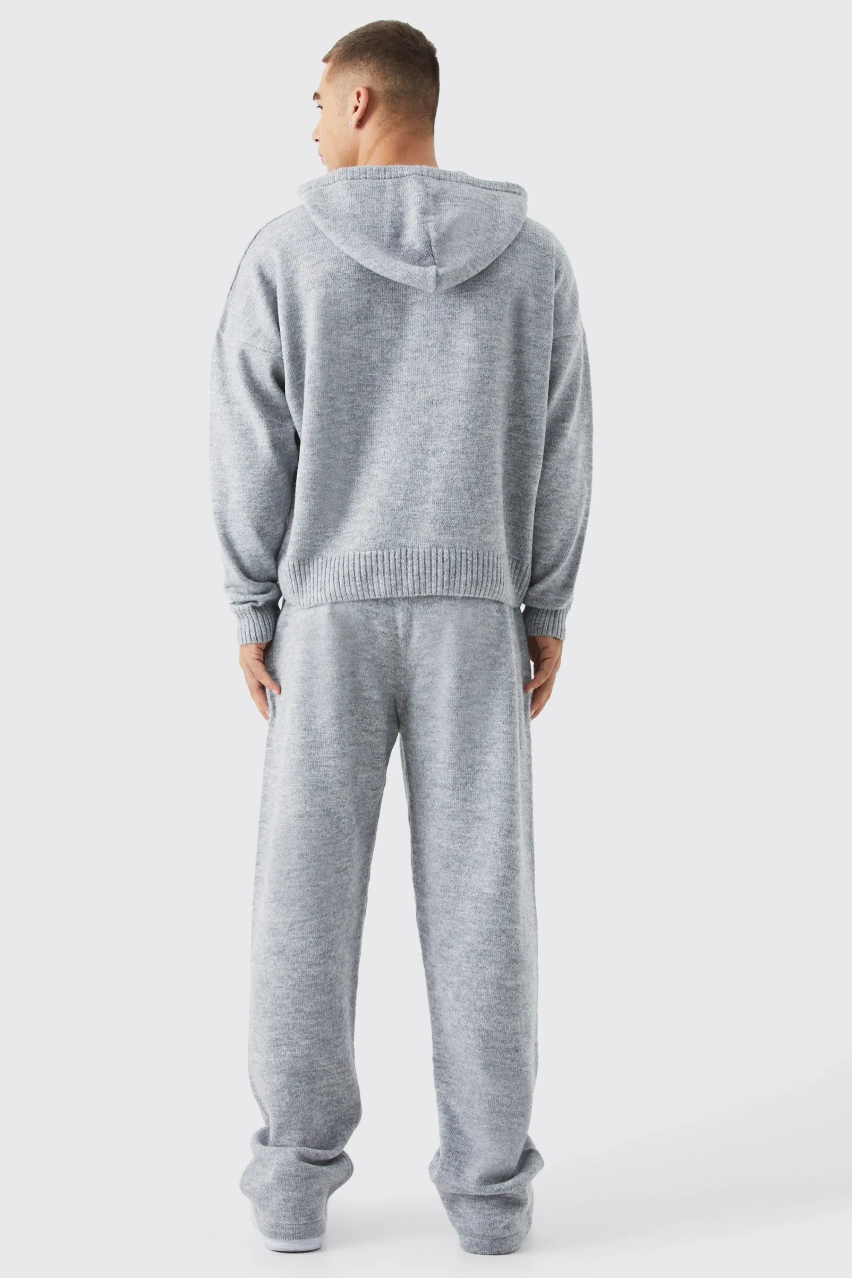 boohooMAN Boxy Brushed Knitted Hoodie | UK| Knitwear