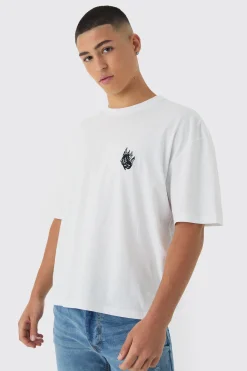 Boxy Butterfly Embroidery T-shirt | UK^boohooMAN Discount