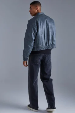 boohooMAN Boxy Cargo Pocket Washed Pu Bomber | UK| Coats & Jackets