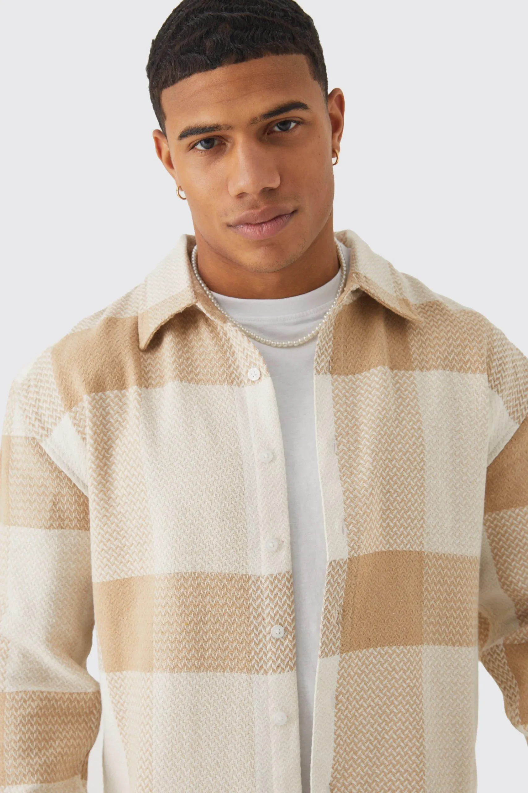 boohooMAN Boxy Check Graphic Overshirt | UK| Shirts