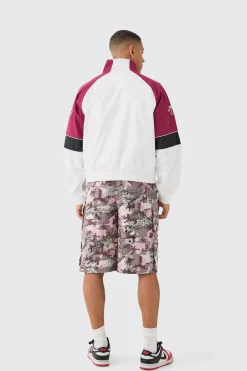 boohooMAN Boxy Colour Block Twill Moto Bomber Jacket In | UK| Coats & Jackets