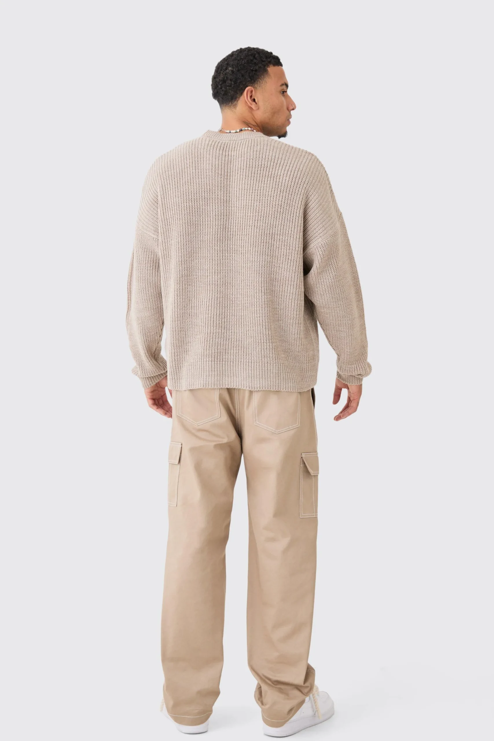 boohooMAN Boxy Crew Neck Ribbed Knitted Jumper | UK| Knitwear