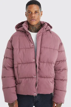 boohooMAN Boxy Crinkle Nylon Puffer | UK| Coats & Jackets