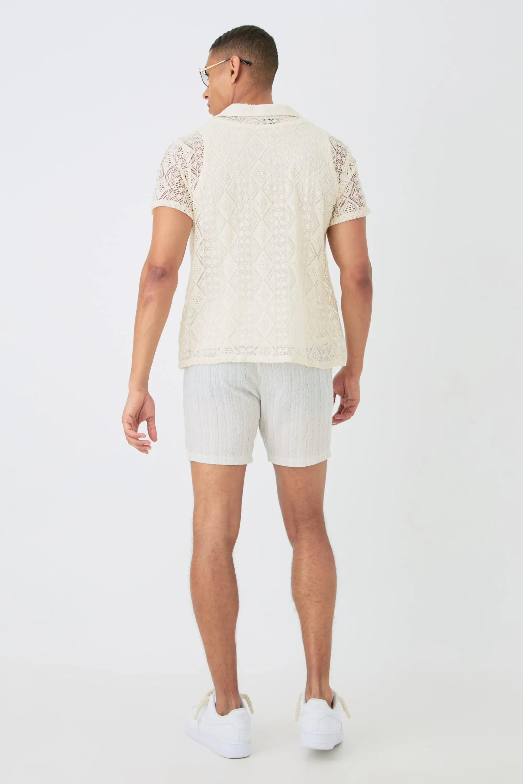 boohooMAN Boxy Crochet Look Shirt | UK| Shirts