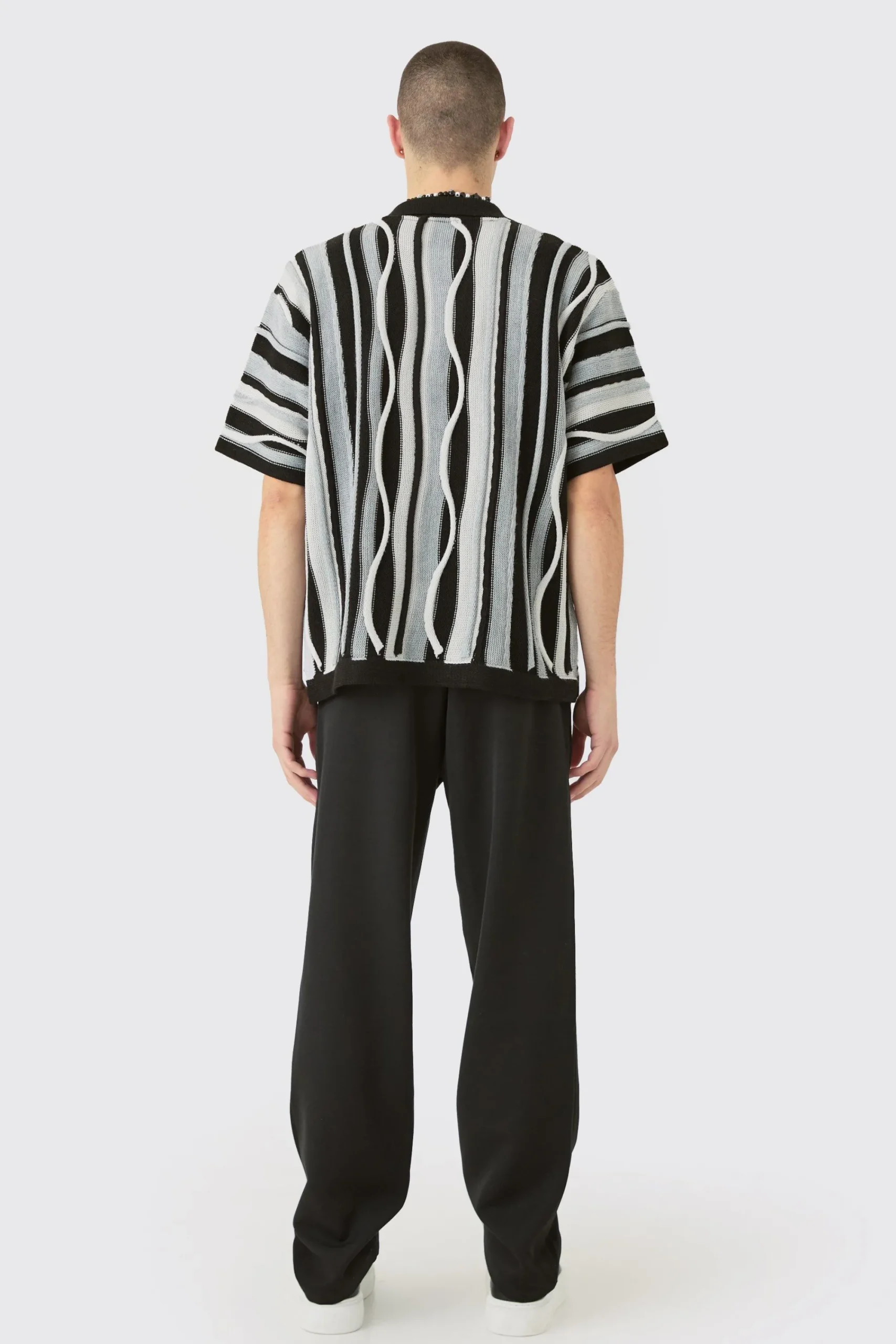 boohooMAN Boxy 3d Jacquard Knit Shirt | UK| Shirts