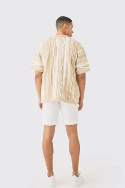 boohooMAN Boxy 3d Jacquard Knit Shirt | UK| Shirts