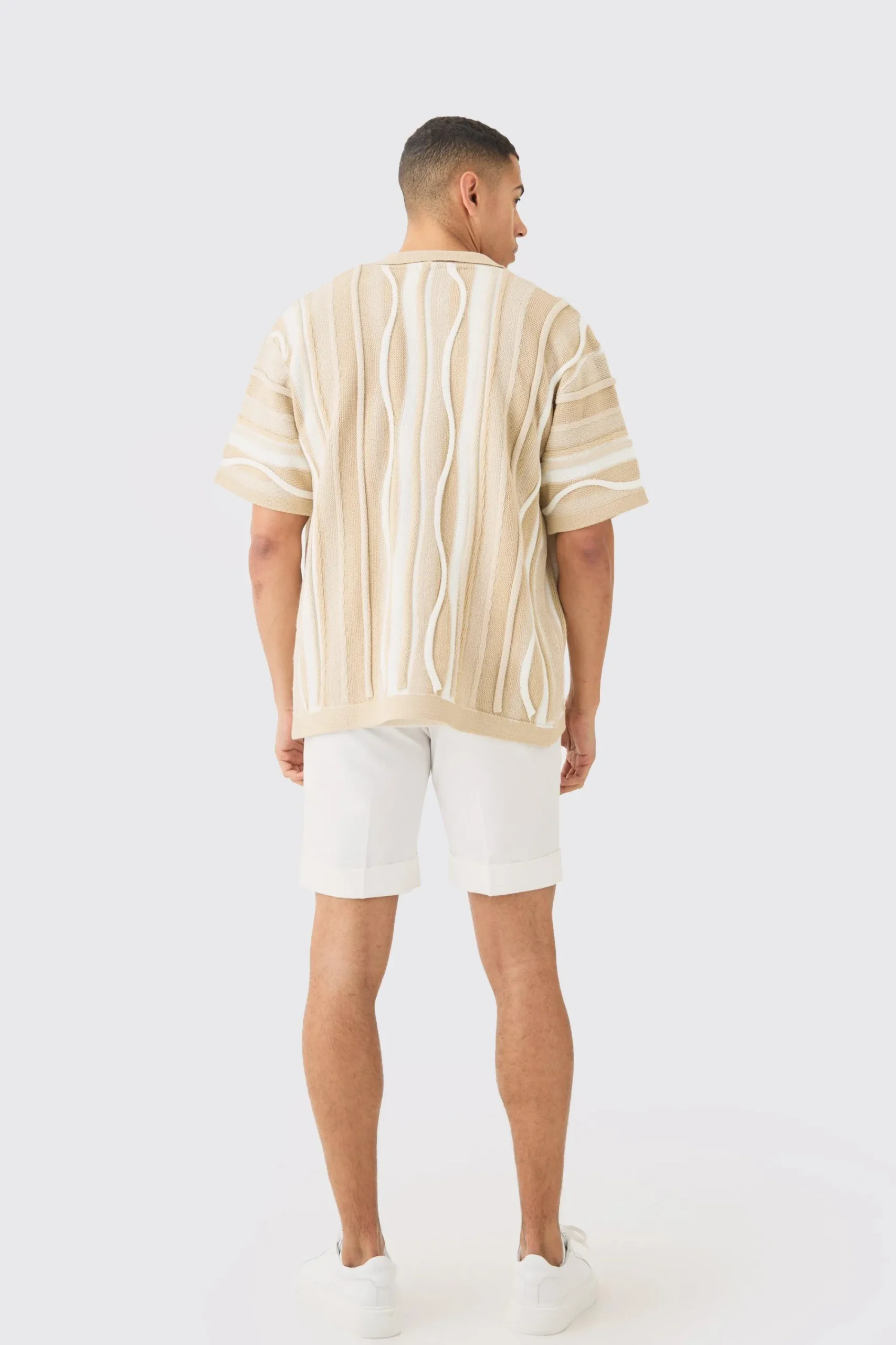 boohooMAN Boxy 3d Jacquard Knit Shirt | UK| Shirts