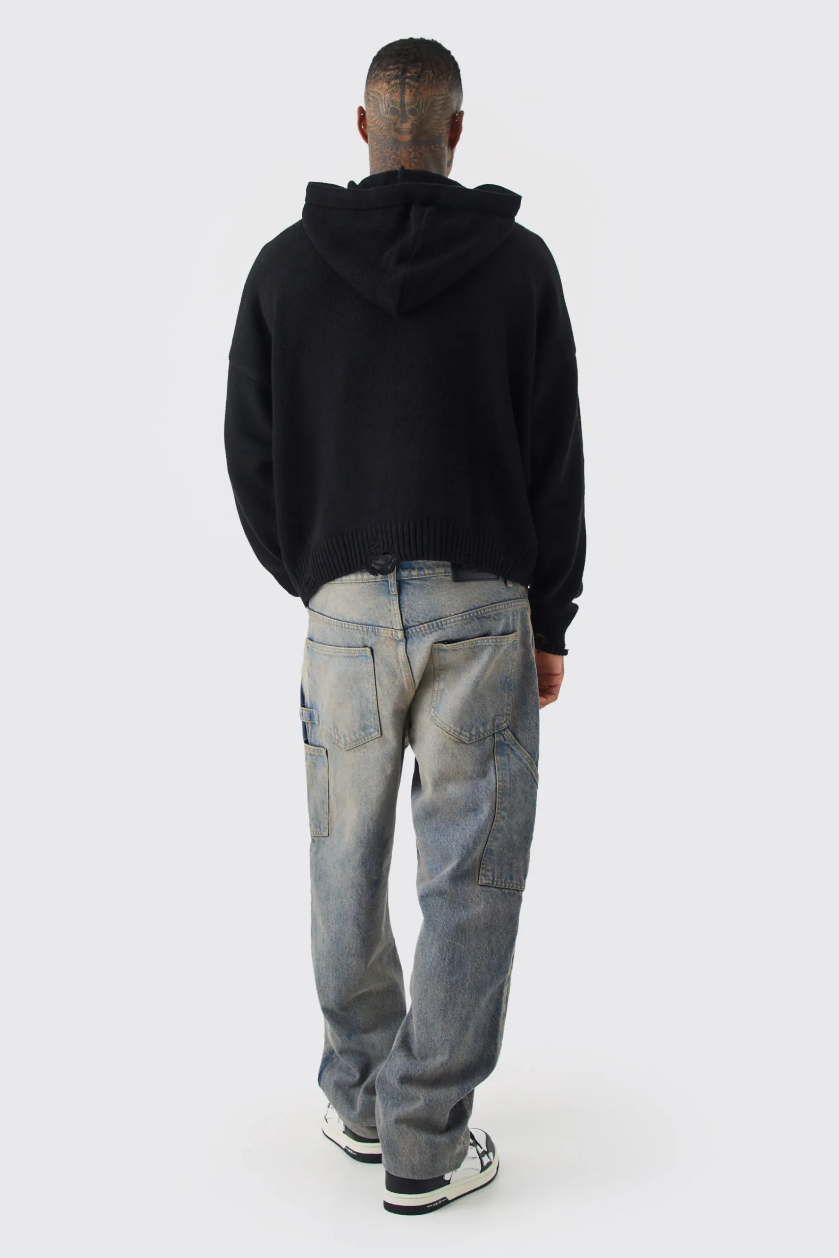 boohooMAN Boxy 3d Ofcl Knitted Hoodie | UK| Knitwear