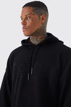 boohooMAN Boxy 3d Ofcl Knitted Hoodie | UK| Knitwear