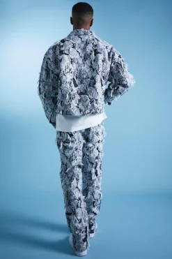 boohooMAN Boxy Distressed Tapestry Denim Jacket And Jeans | UK| Sets & Co-Ords